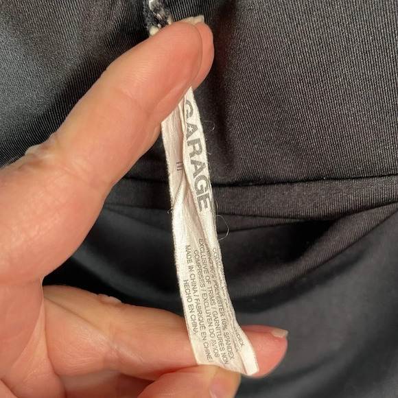 GARAGE Mesh Side Panel One Piece Bathing Suit Black Low Back *As Is* M - Picture 5 of 8